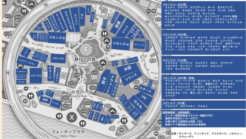 海外パビリオン配置図