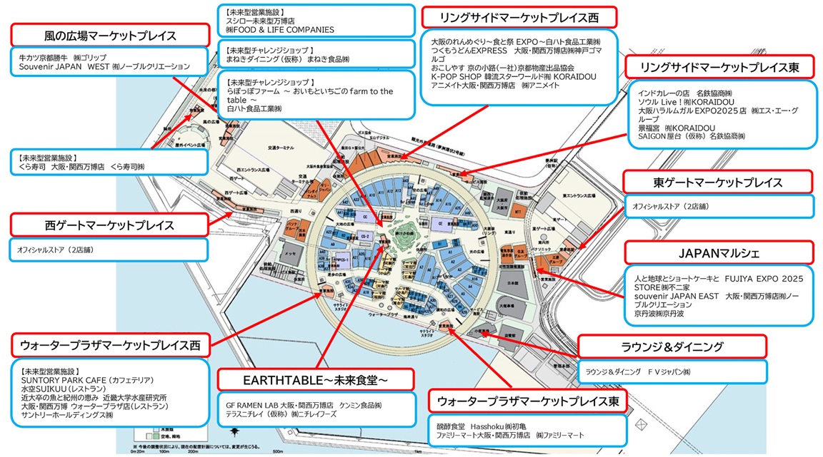 売店のマップ